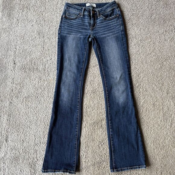 BKE Womens Stella Slim Tailored Fit Low Rise Bootcut Jeans Dark Wash Size 24 - Picture 1 of 15